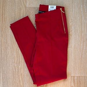 INC Fashion Basics High-Rise Skinny Leg / Curvy Pants Glam Red Sz 8